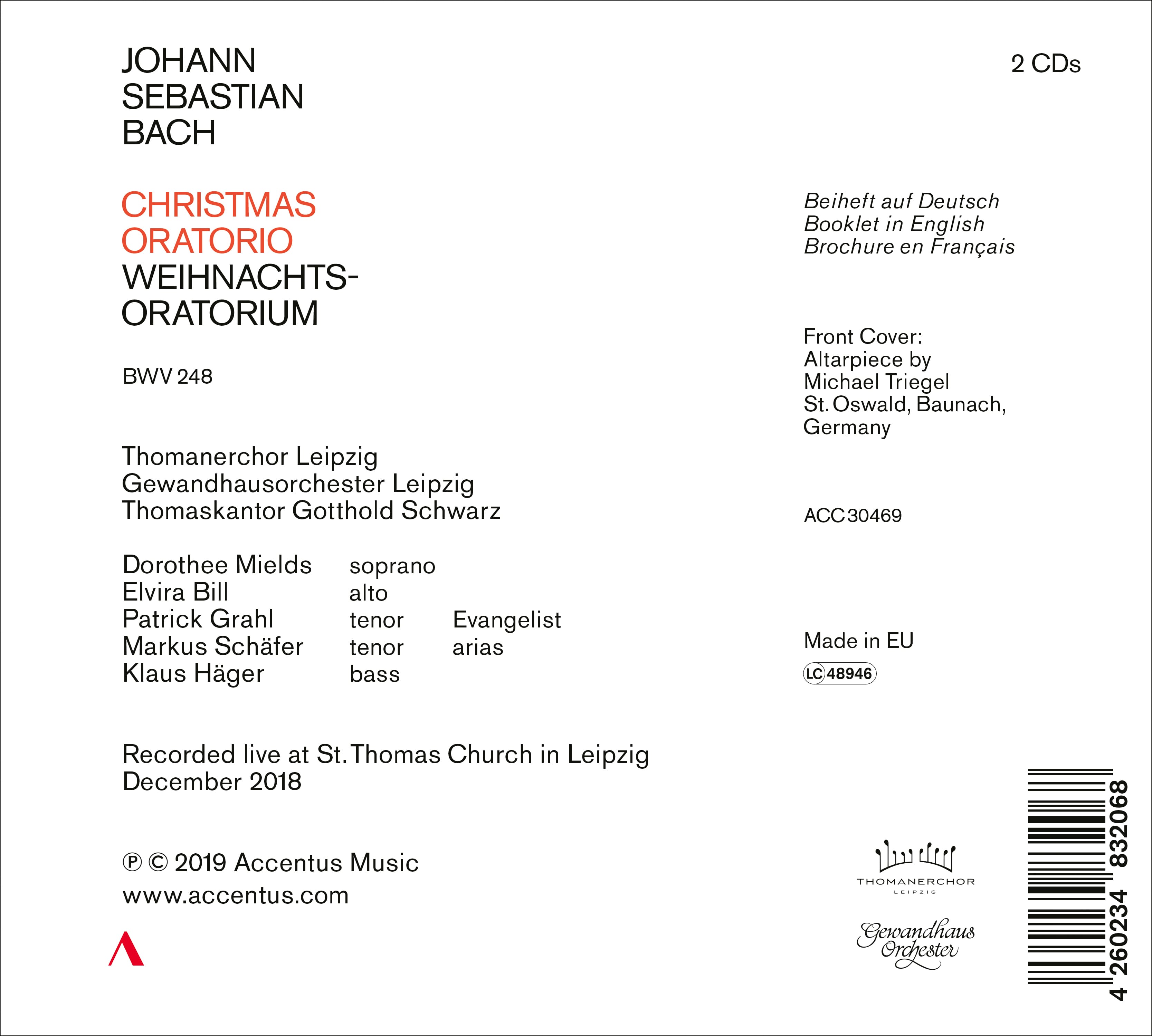 J. S. Bach: Christmas Oratorio, BWV 248 - Back Cover