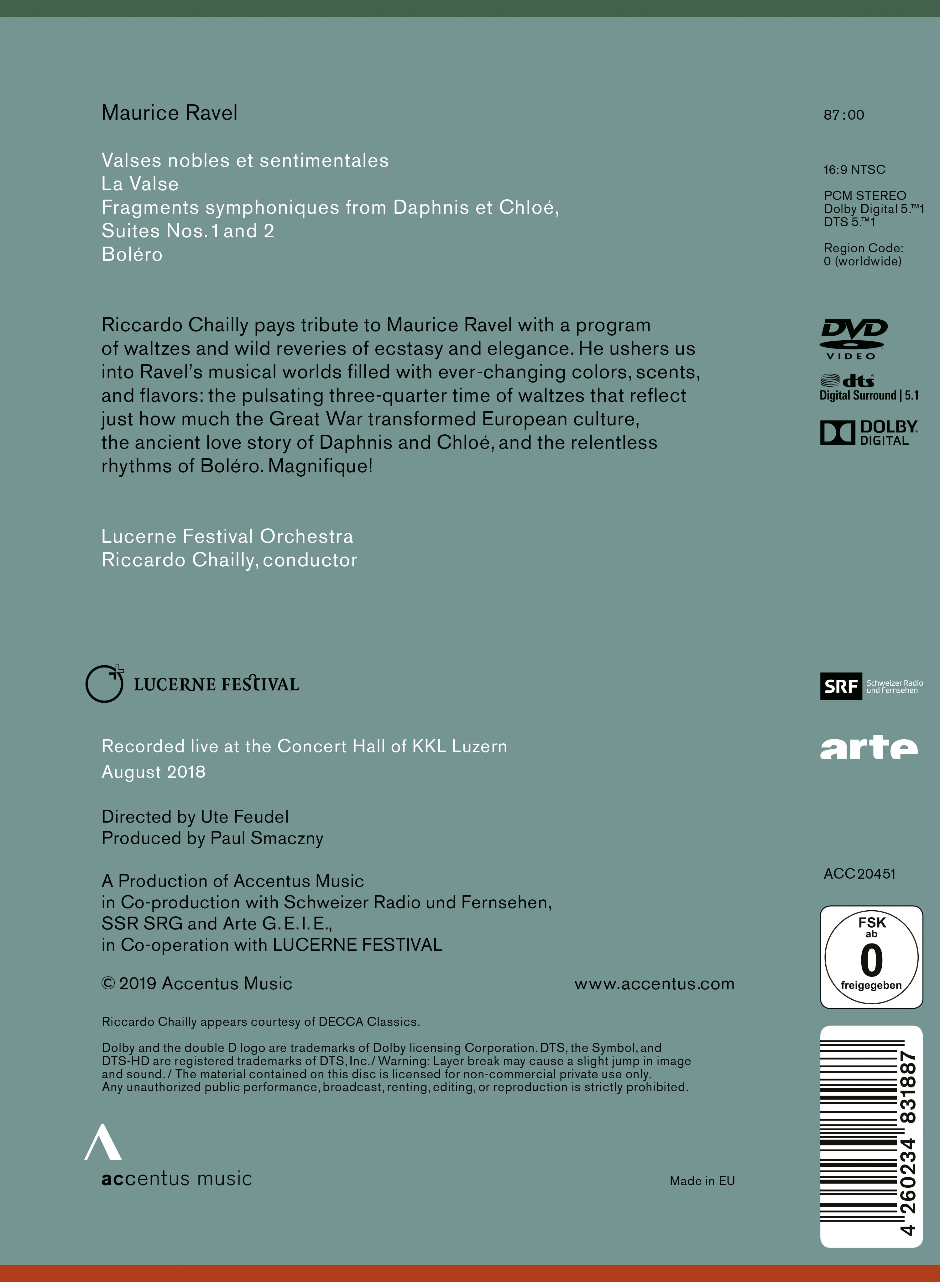 Maurice Ravel: La Valse, Daphnis et Chloé, Boléro - Back Cover
