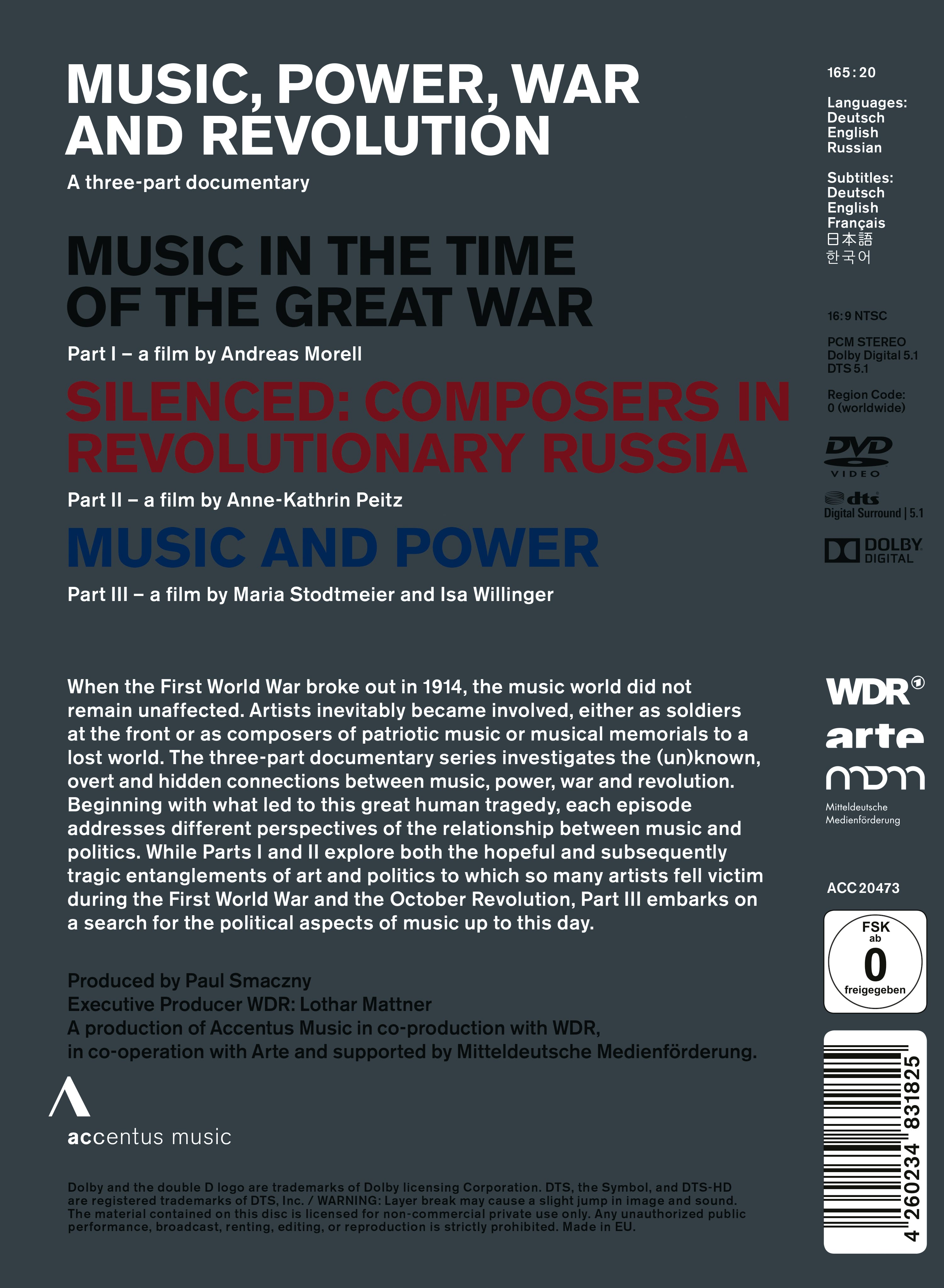 Music, Power, War and Revolution - Back Cover