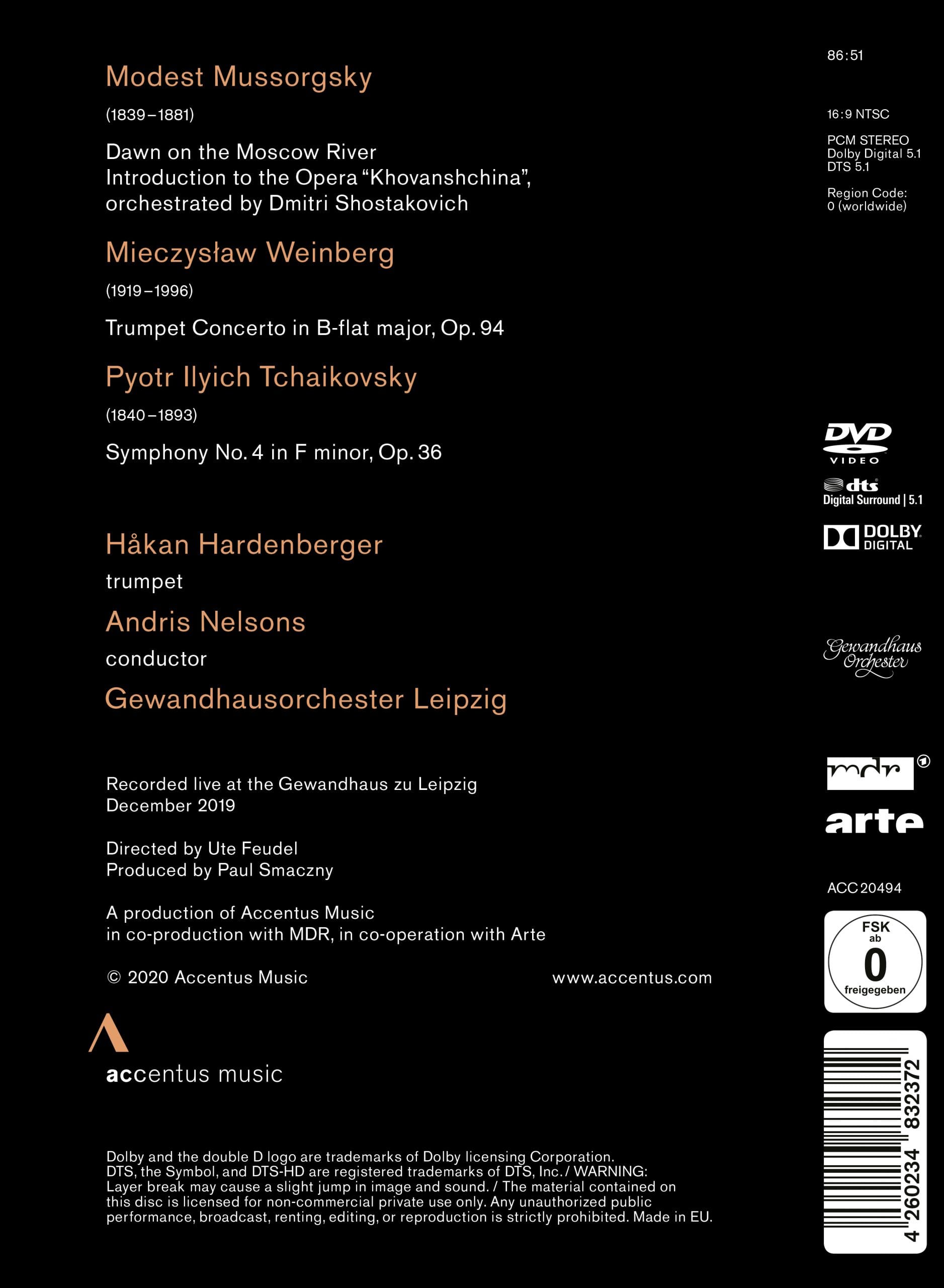 Weinberg: Trumpet Concerto | Tchaikovsky: Symphony No. 4 - Back Cover