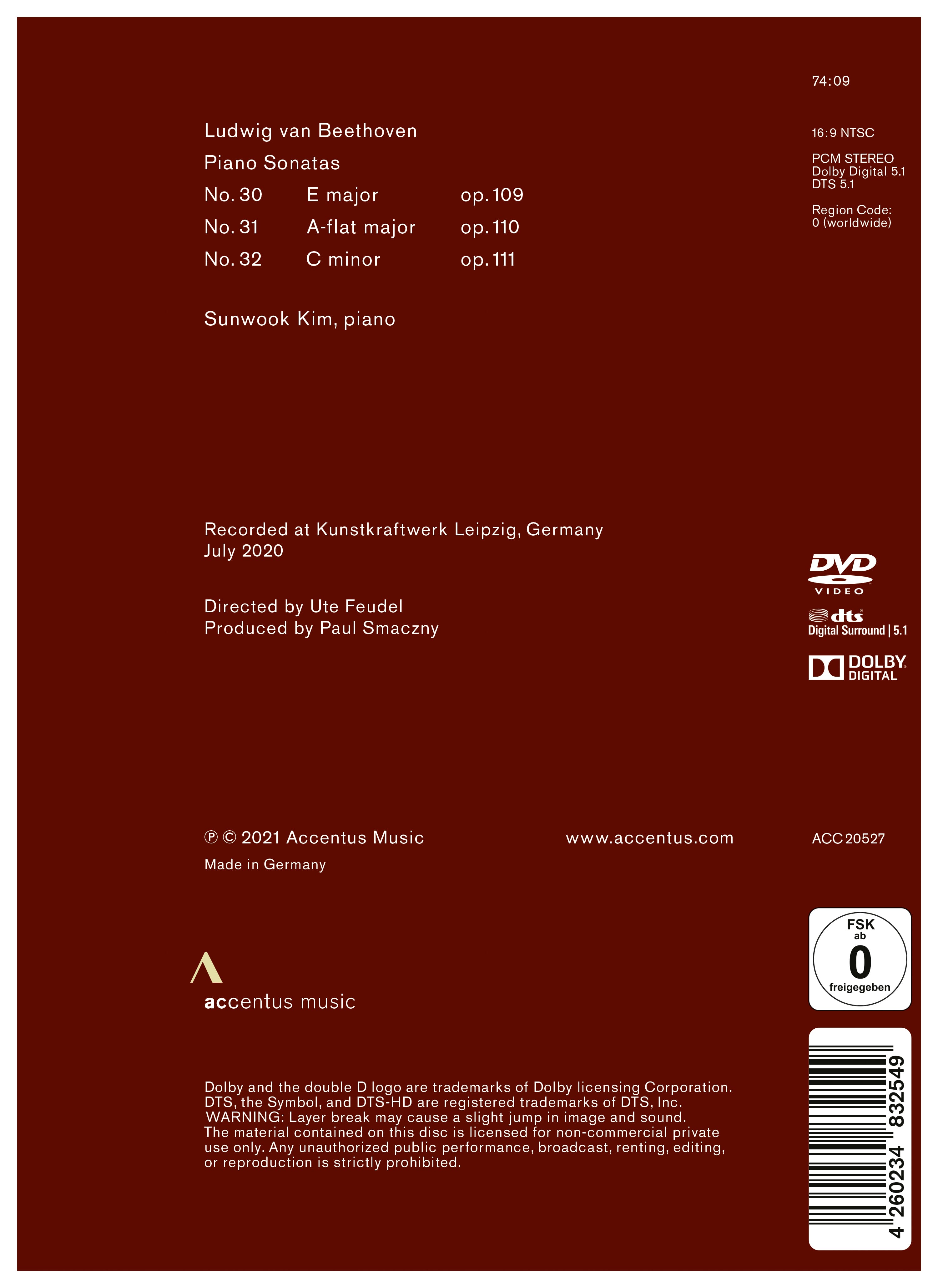 Beethoven: The Last Three Sonatas - Back Cover