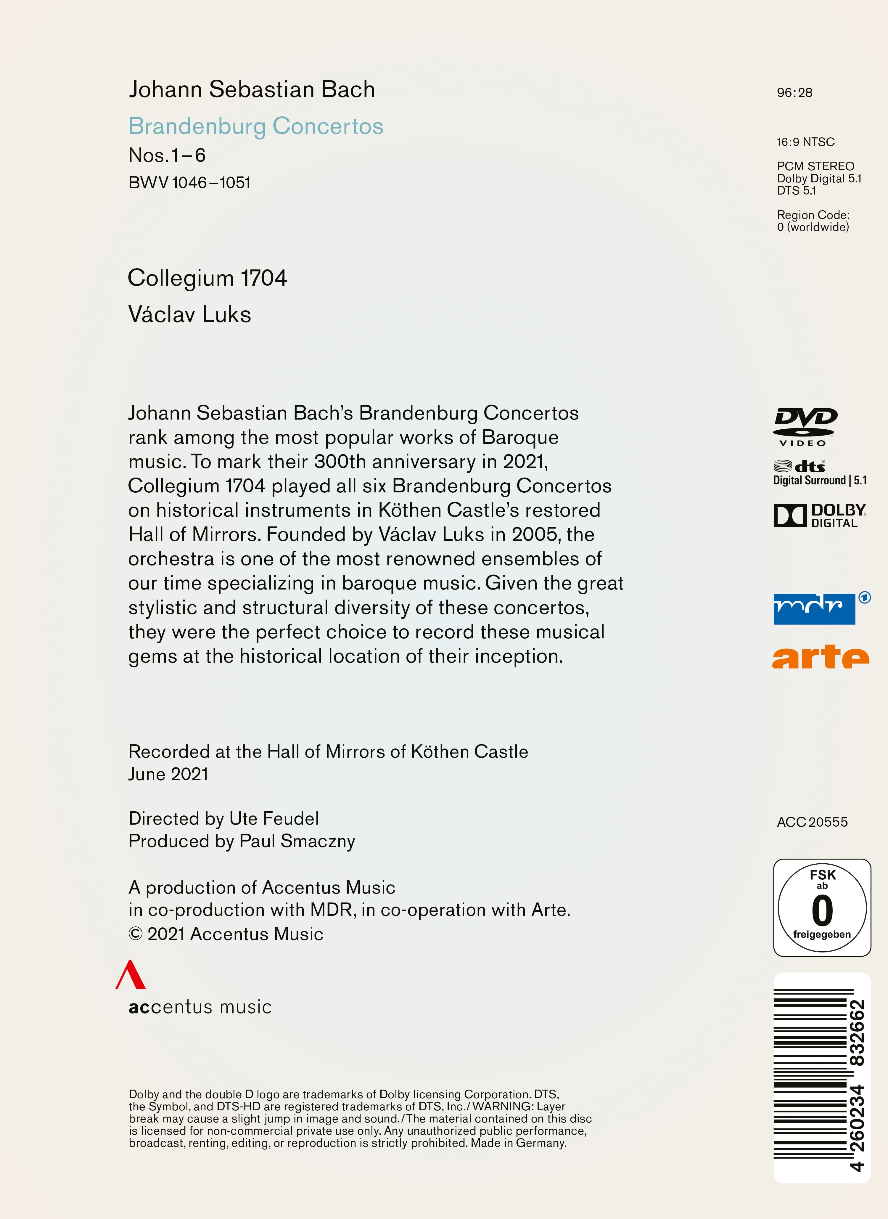 J. S. Bach: The Brandenburg Concertos - Back Cover