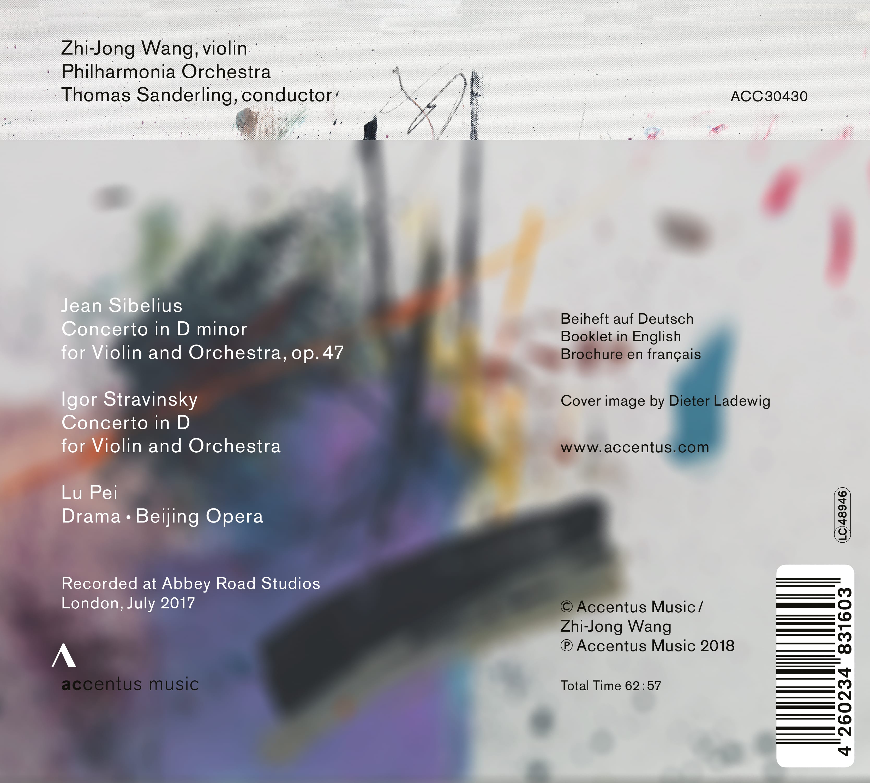 Stravinsky & Sibelius: Violin Concertos - Back Cover
