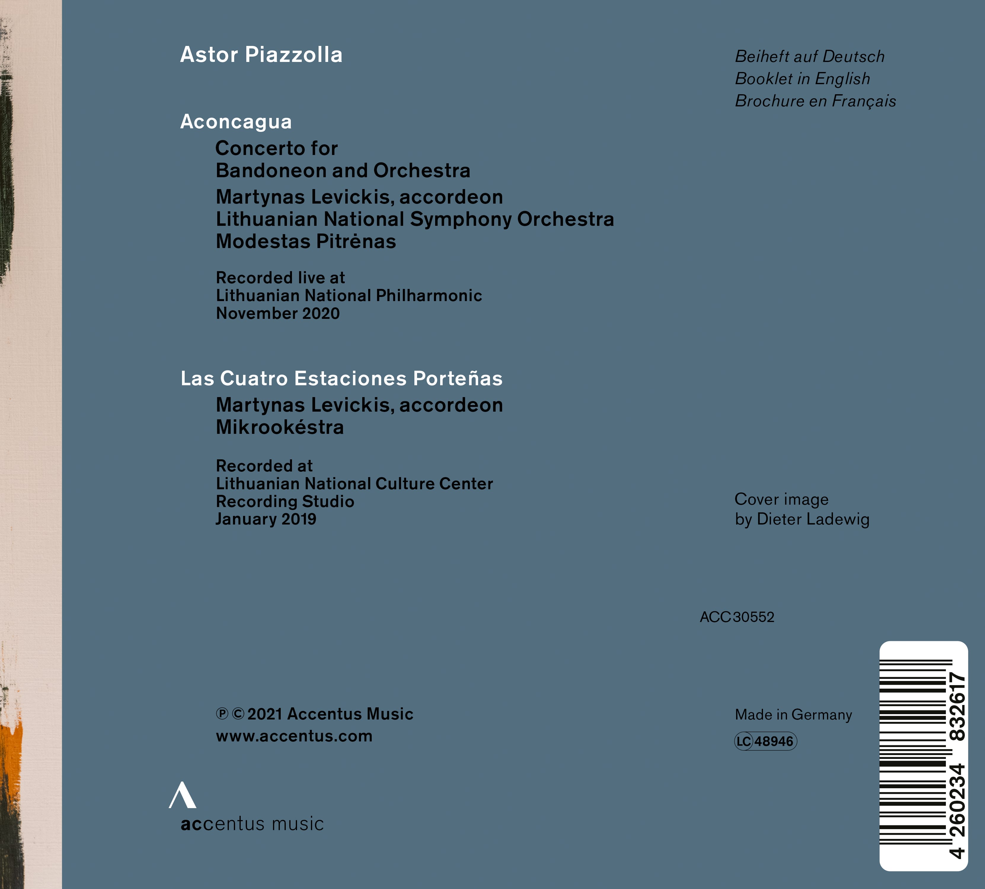 Astor Piazzolla: Aconcagua | Las cuatro estaciones porteñas - Back Cover