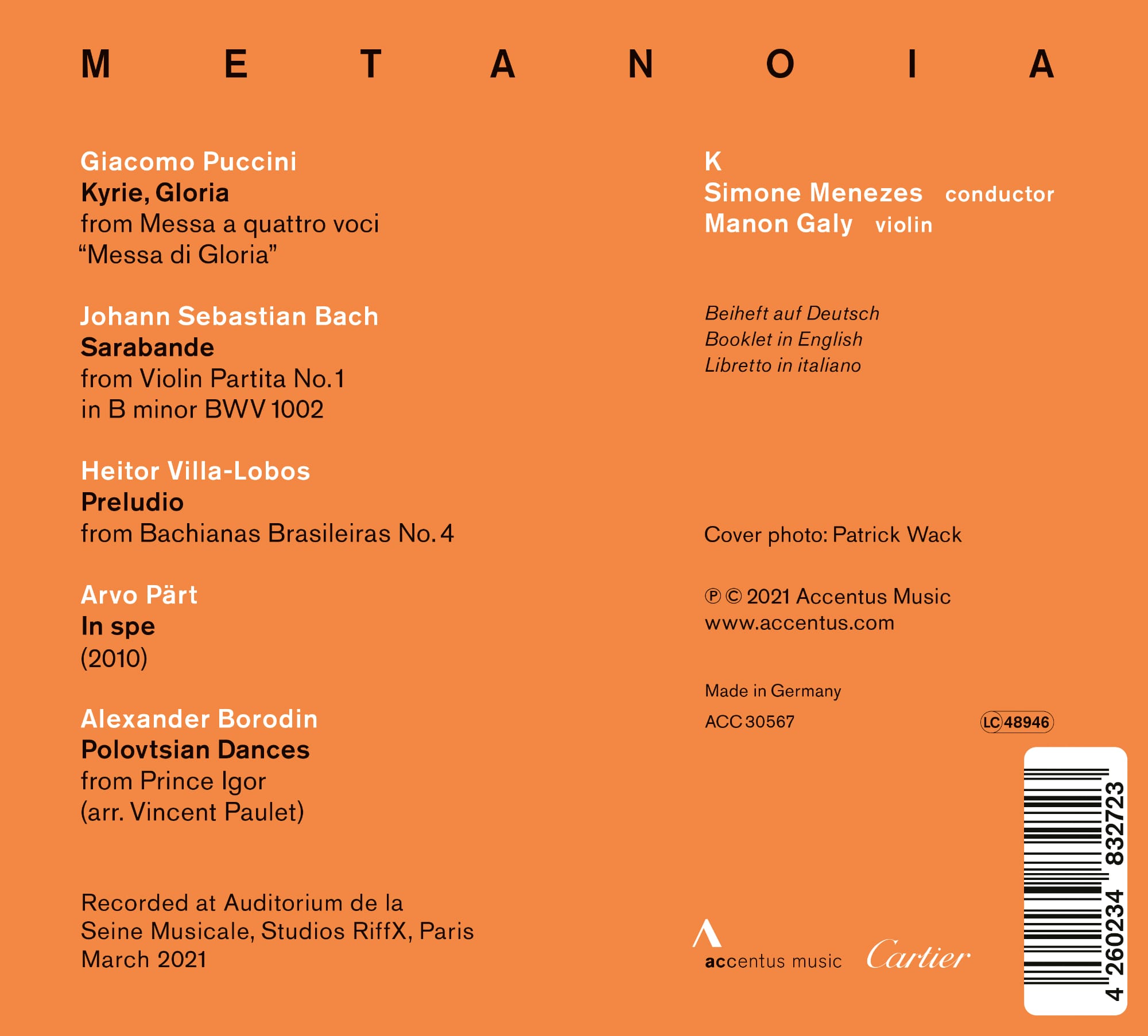 M E T A N O I A - Simone Menezes & K - Back Cover