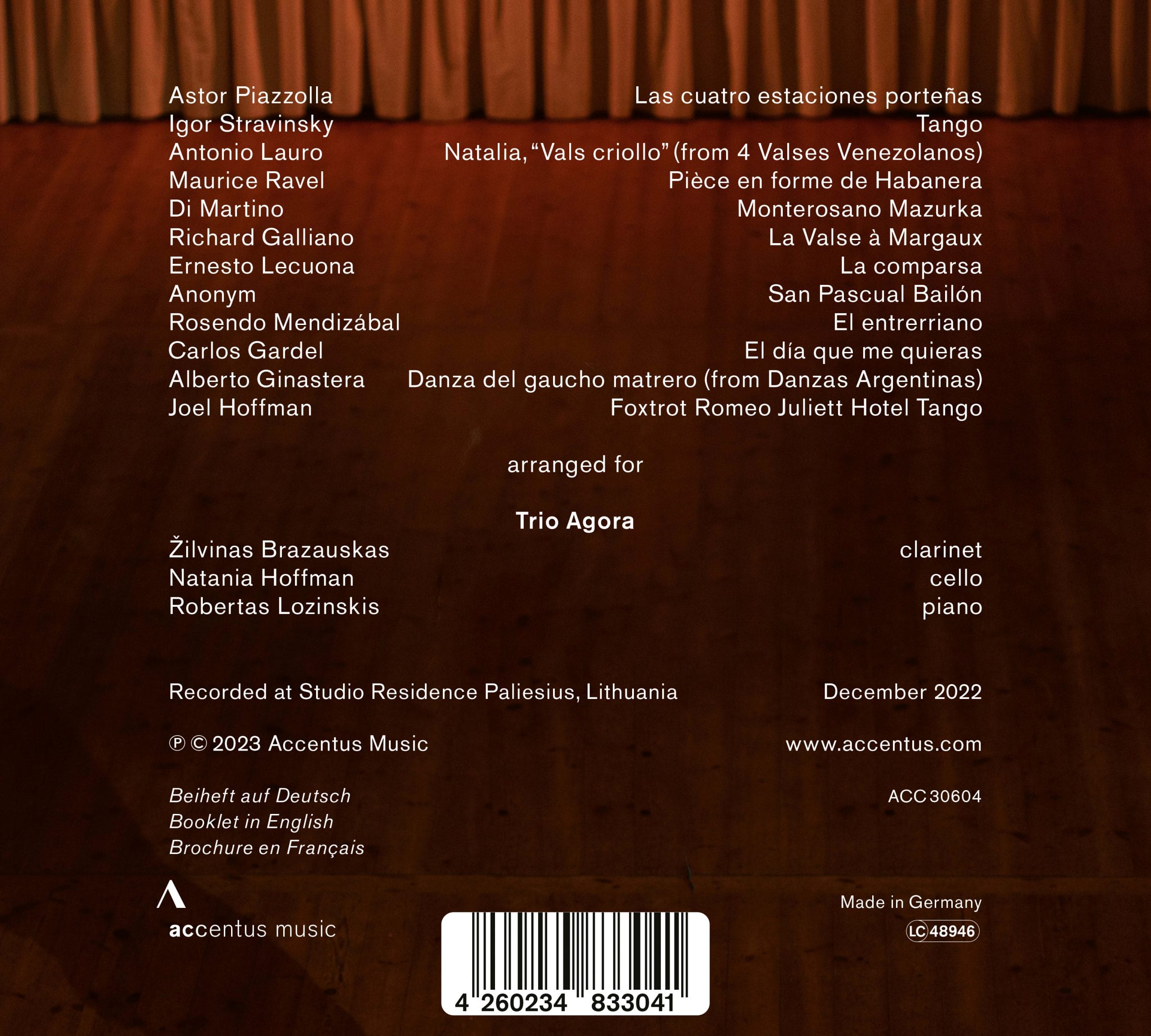 Hotel Tango
Trio Agora - Back Cover