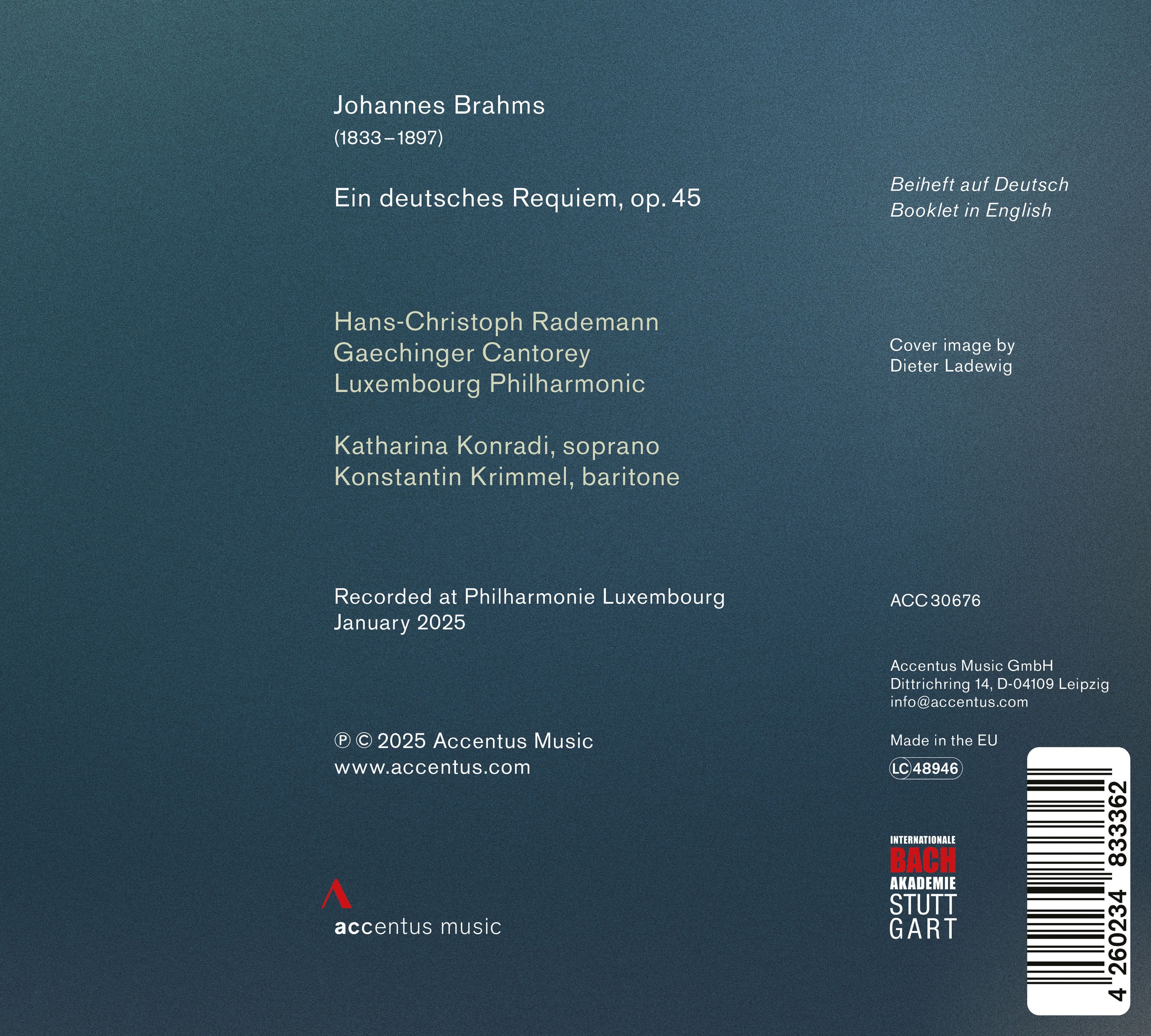 Johannes Brahms: Ein deutsches Requiem, op. 45 - Back Cover