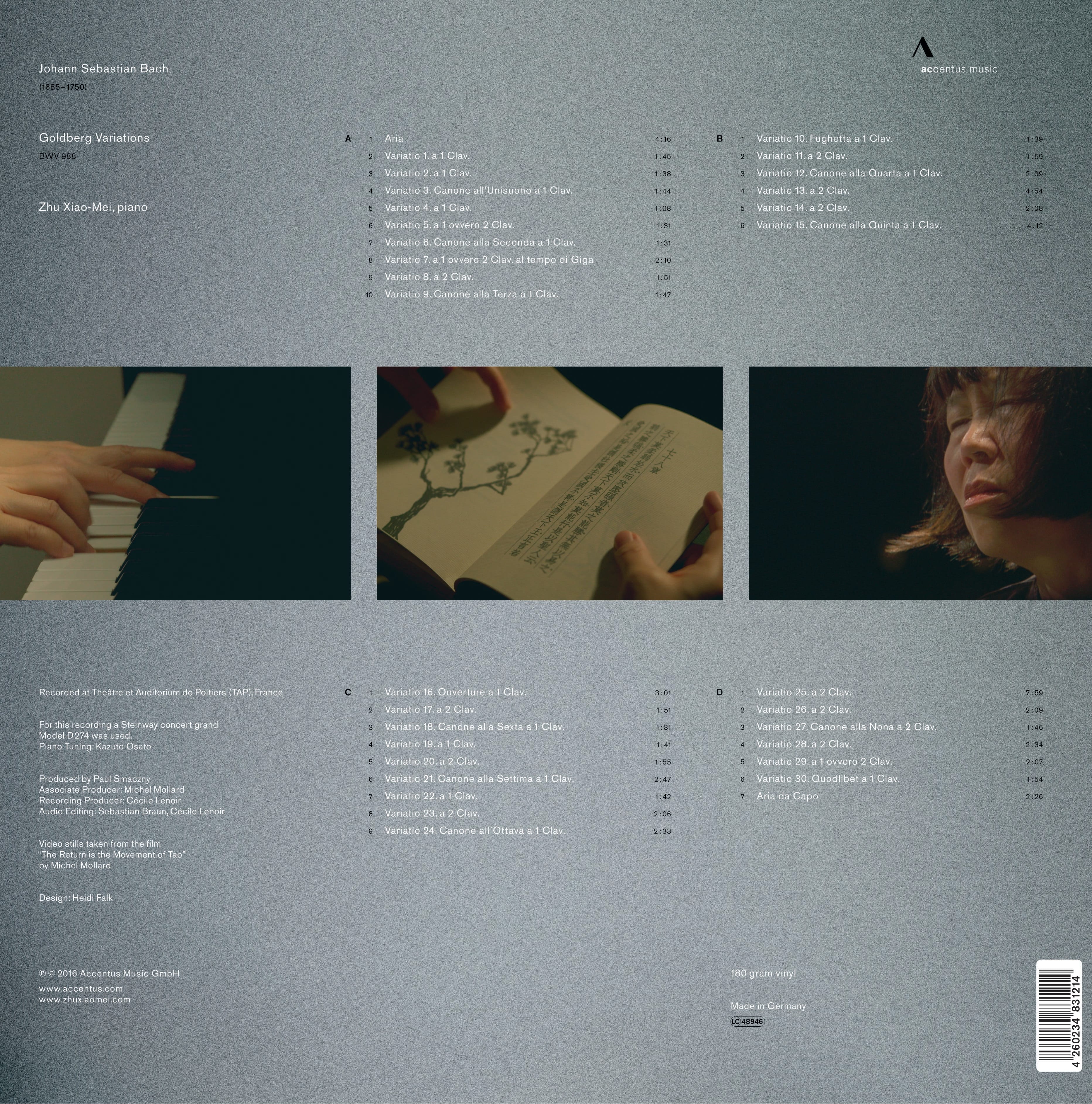 J. S. Bach: Goldberg Variations, BWV 988 - Back Cover