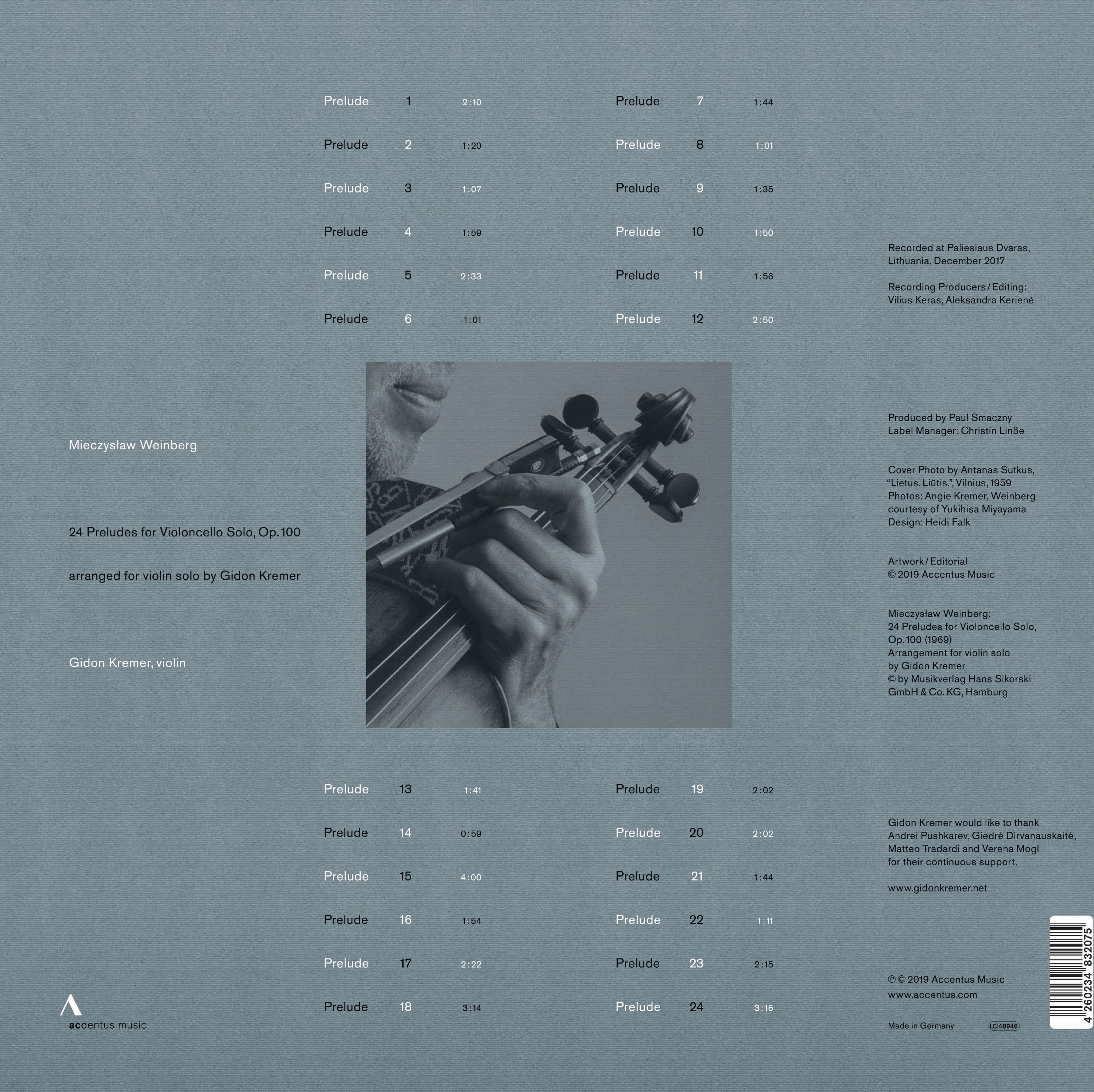 Mieczyslaw Weinberg: 24 Preludes - Back Cover