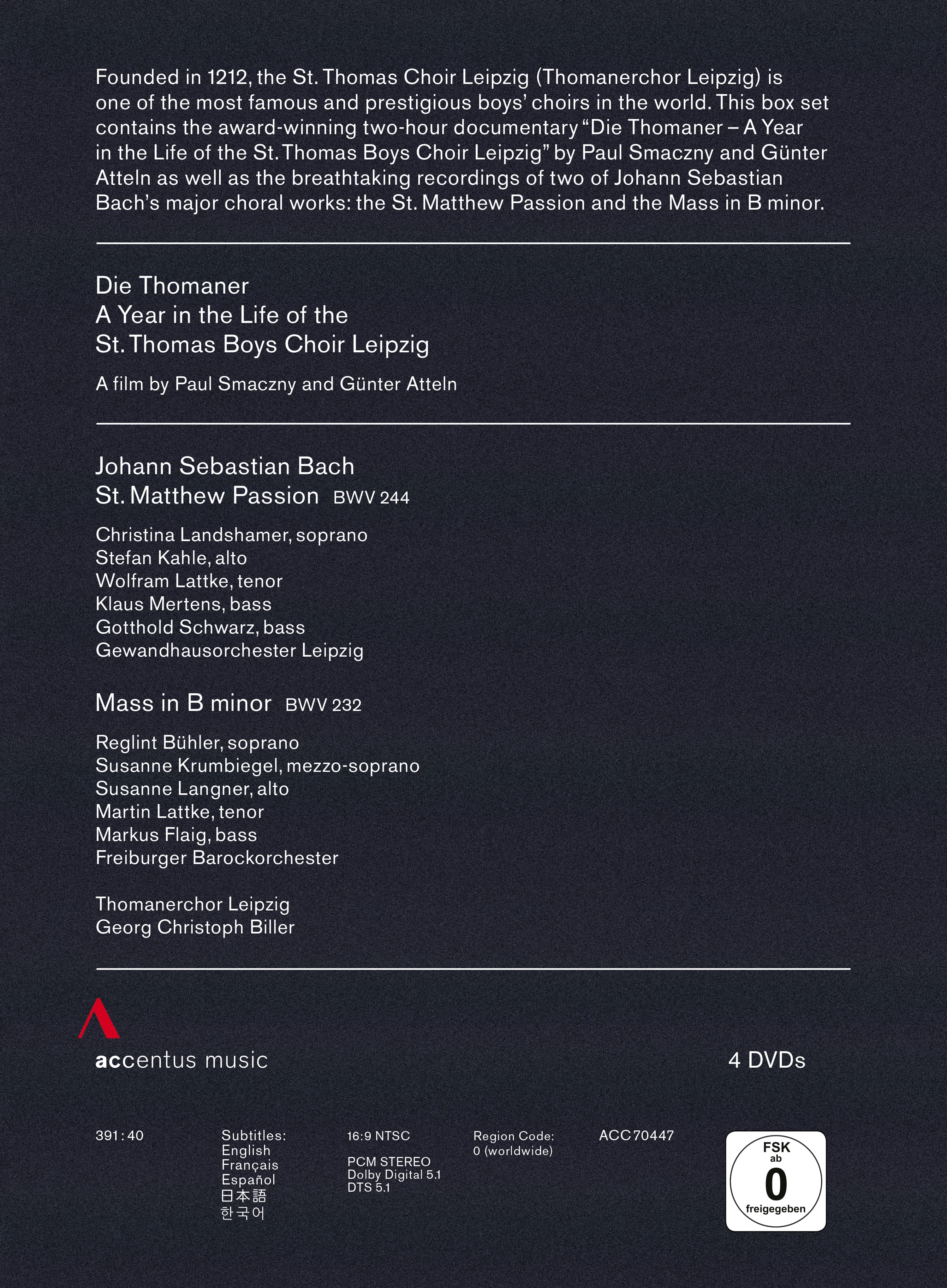 St. Thomas Choir Leipzig - Back Cover