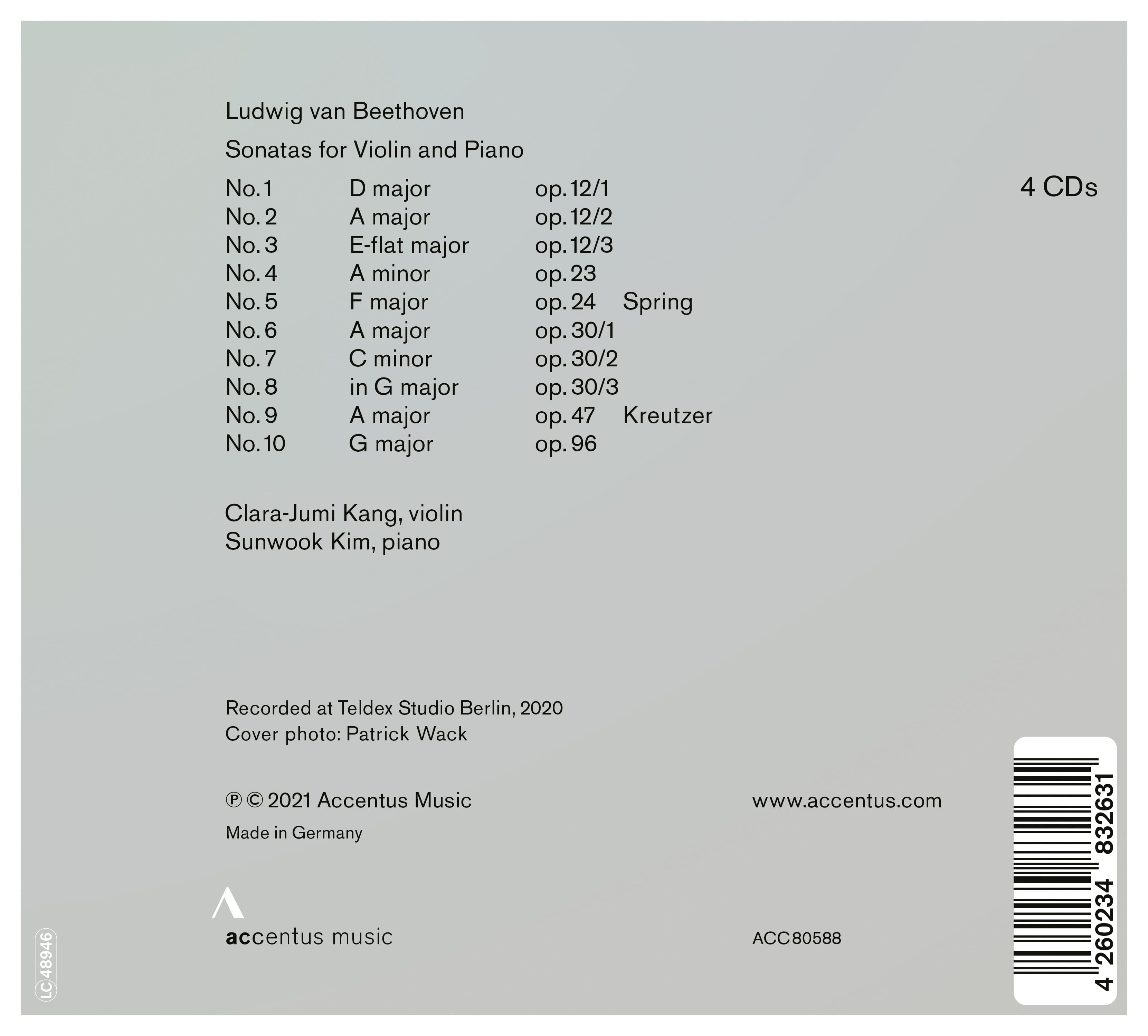 Beethoven: The Violin Sonatas - Back Cover